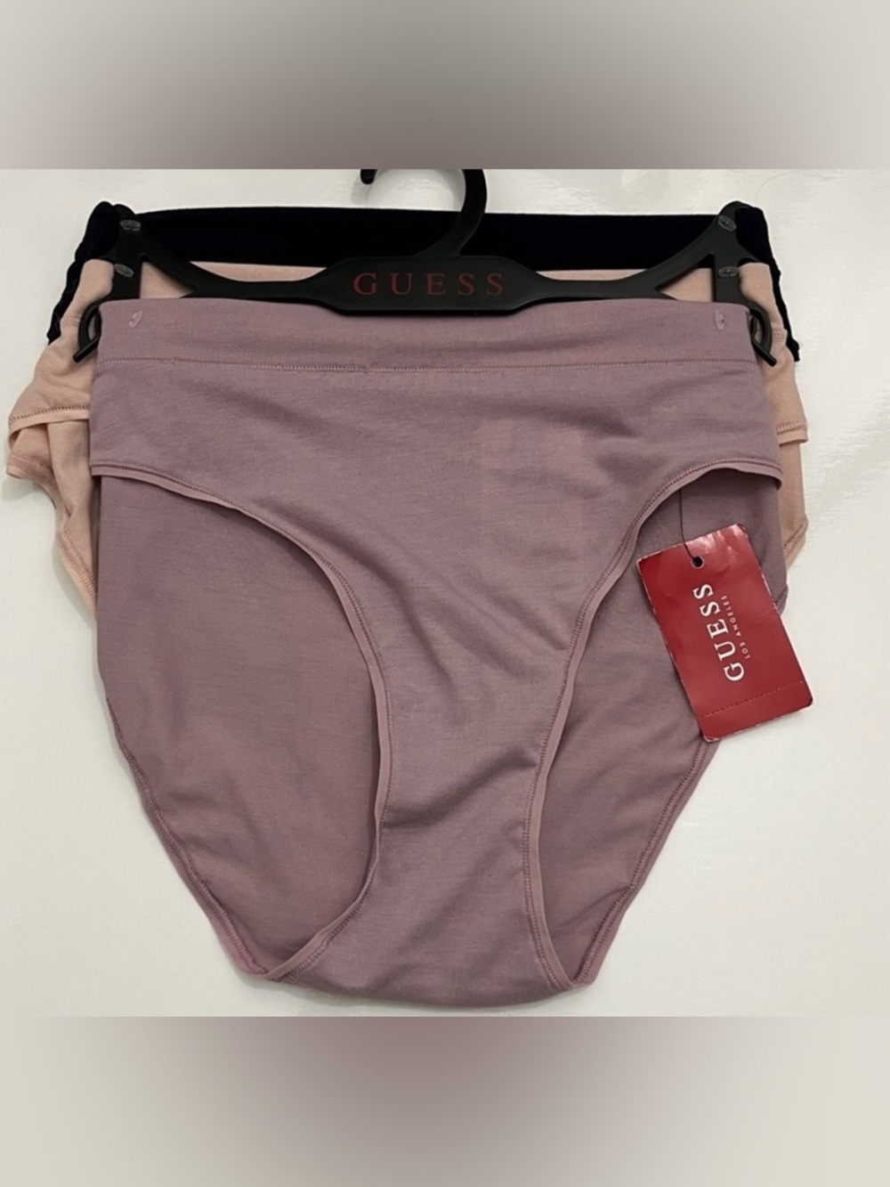GUESS Logo Bikini Panty Set Rhinestone Detail Size XL (3-Pack)